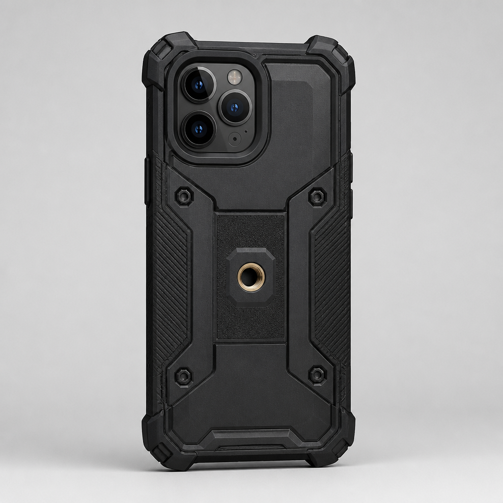 Rugged phone case with tripod mount