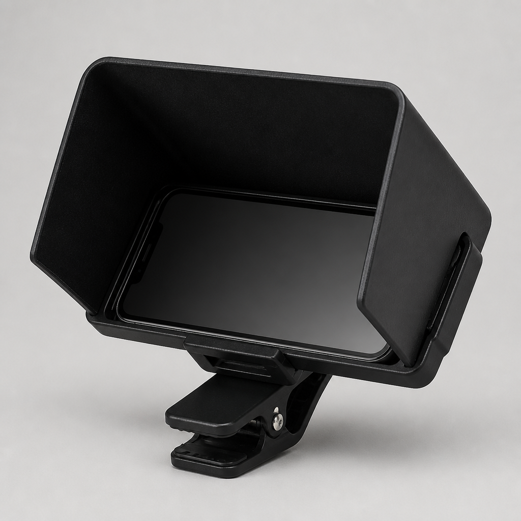 Clip-on phone sun hood shade